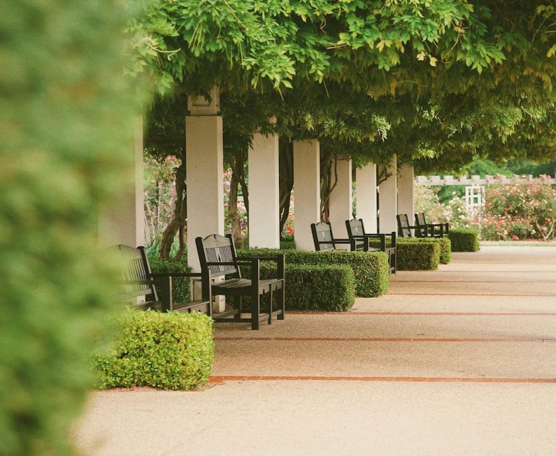 Garden Seating - a building with a large courtyard